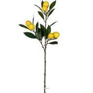 Branche de 6 citrons factice avec feuillage H 67 et L 22 cm 
