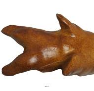 Patte de cochon artificielle L100x350 mm marron en plastique soufflé