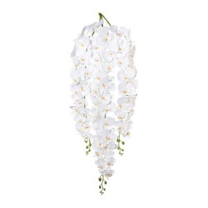 Orchidee artificielle en retombee L 110 cm 3 hampes 50 fleurons