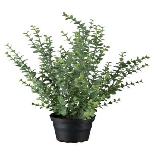 Eucalyptus factice H 40 cm D 28 cm Feuillage tissu en pot