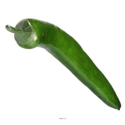 Piment vert factice L 15 cm D 2 cm touché réel