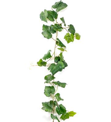 Guirlande factice de feuilles de vigne en tissu lg 230 cm Vert