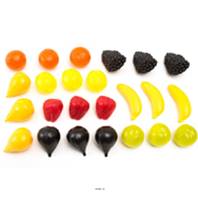 Lot de 24 petits fruits assortis factices plastique soufflé