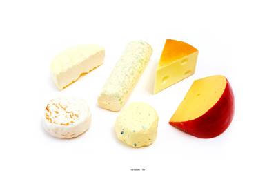 Lot de 6 Fromages assortis chèvre factices plastique soufflé