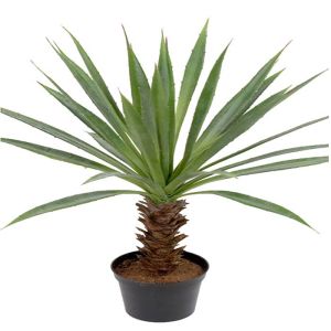 Agave en pot factice sur pied H 40 cm, D 30 cm