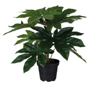 Fastia Japonica factice en pot, H 25 cm et D 25 cm