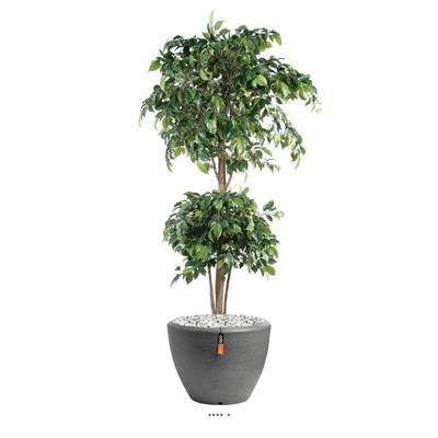 Ficus factice double boule H 150 cm Vert en pot