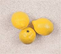 Citrons jaunes luxe factices x3 H 80x60 mm plastique soufflé