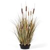 Graminee roseau factice Marron H 150 cm 396 tiges 5 fleurs