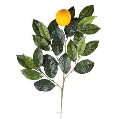 Branche oranger artificiel avec grosse orange H 60 cm 24 feuilles