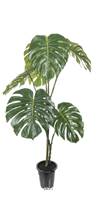 Monstera factice sur grand pied en pot  H 120 cm, D 65 cm