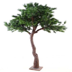 Pin arbre factice H 280 cm Tronc fibreglass Feuillage PVC L 230 cm sur platine