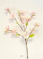 Magnolia factice H 90 cm en branche 12 fleurs et 9 boutons Rose pâle