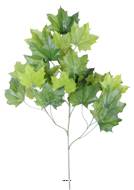 ²Branche de 23 feuilles de platane factices, 3 ramures, H 78 cm, D 58 cm, Vert